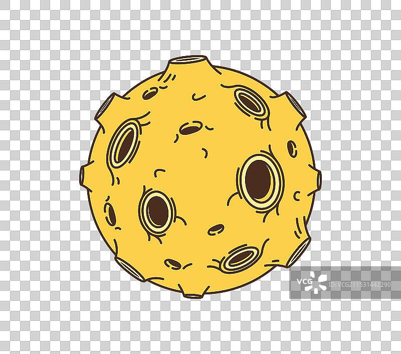 复古时尚的卡通行星银河太空小行星图片素材