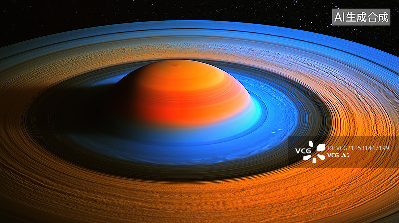 【AI数字艺术】星空中的星球和星球轨迹创意图片素材