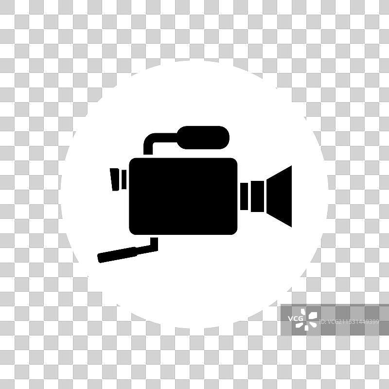 黑色轮廓的视频摄像机圆形图标图片素材
