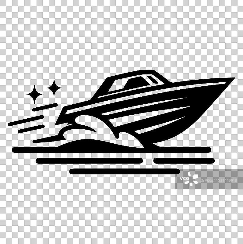 快艇图标剪影艺术图片素材