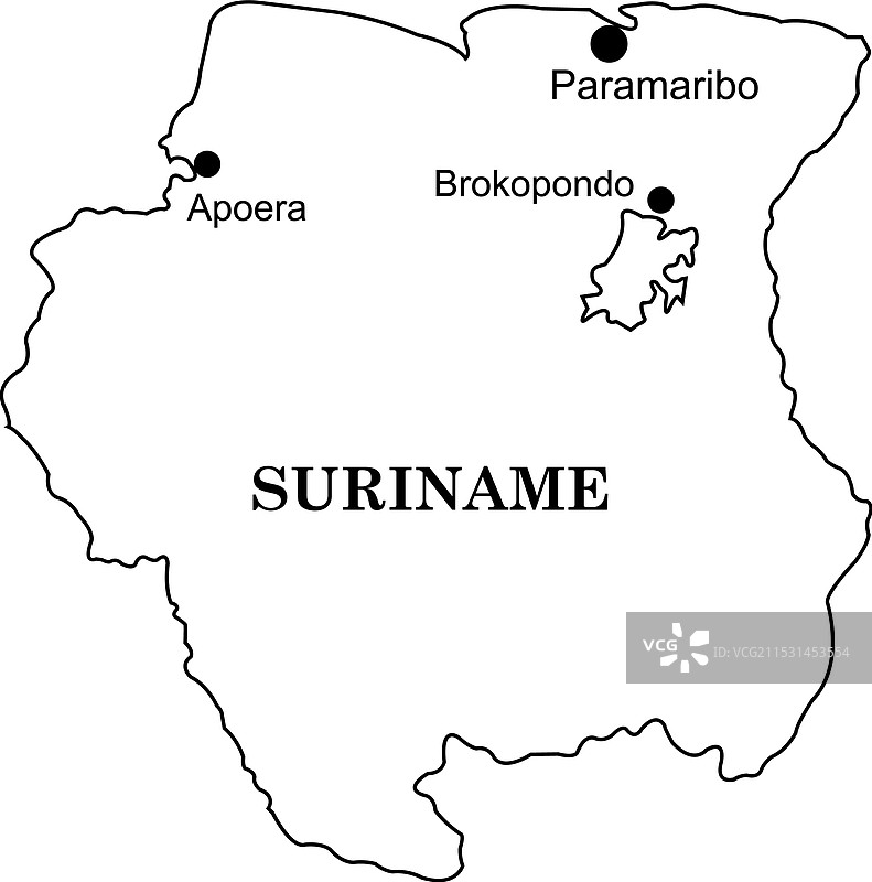 苏里南名称地图图片素材