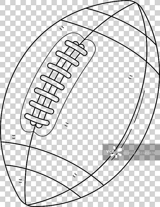 孤立的美式足球涂色页图片素材