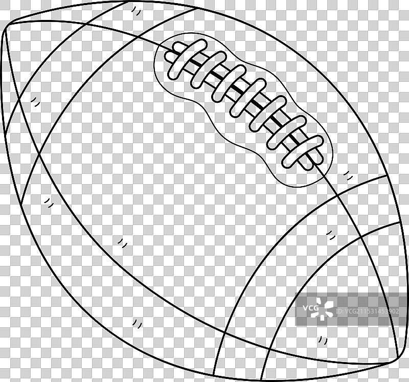孤立的美式足球涂色页图片素材