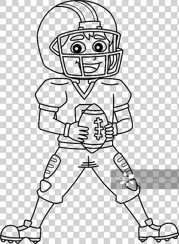 孤立的美式足球运动员图片素材