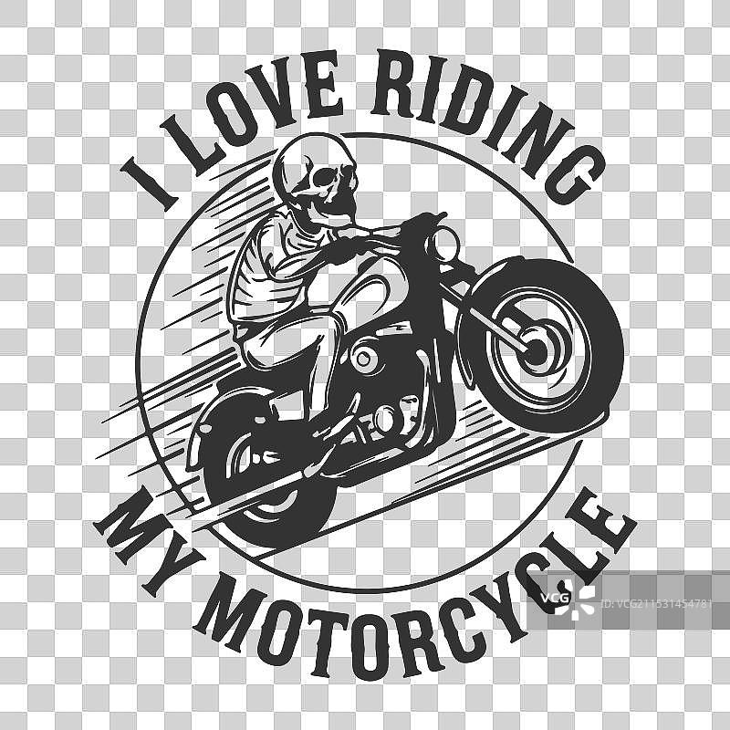 骑着摩托车的骷髅图片素材