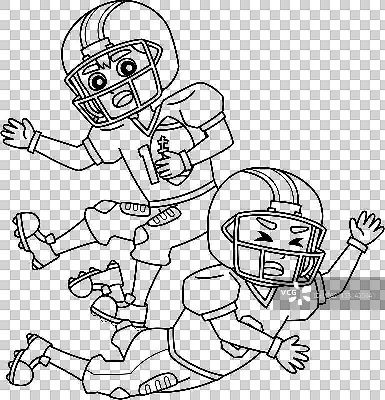 美国橄榄球运动员躲避铲球，背景单一图片素材