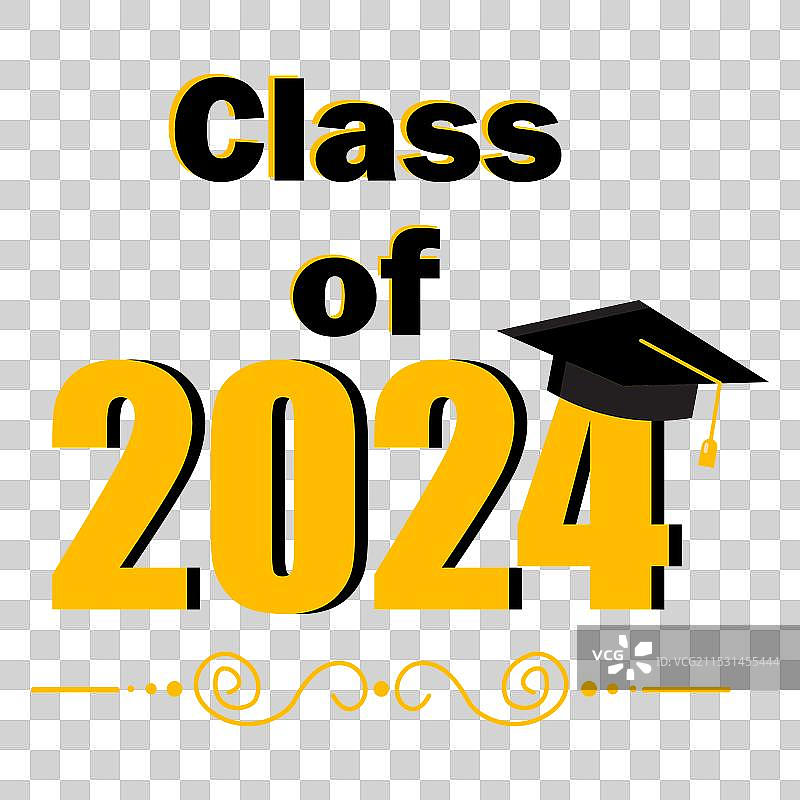 2024届毕业庆祝设计的毕业帽图片素材