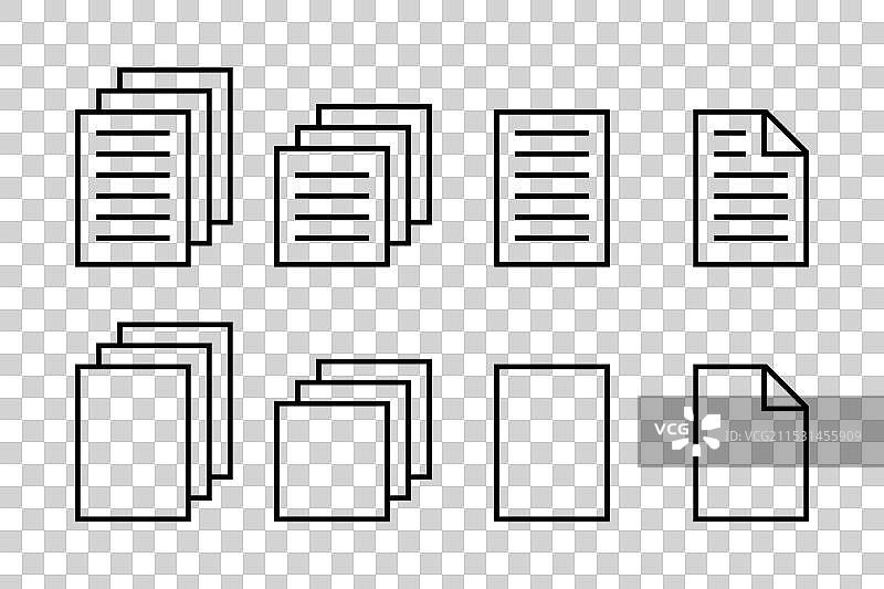 文档图标集 纸张符号 简单图片素材
