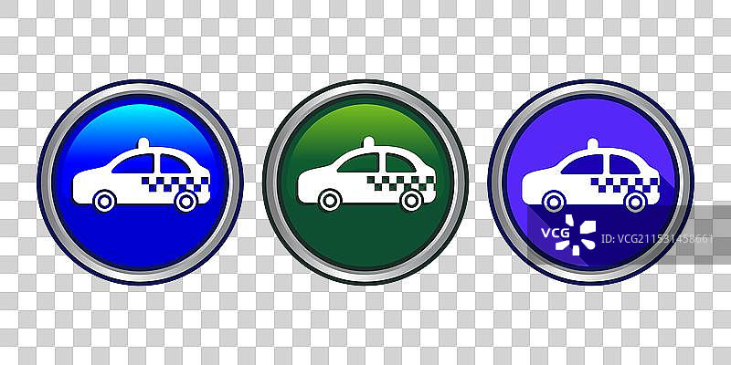 出租车或计程车图标按钮设计集图片素材