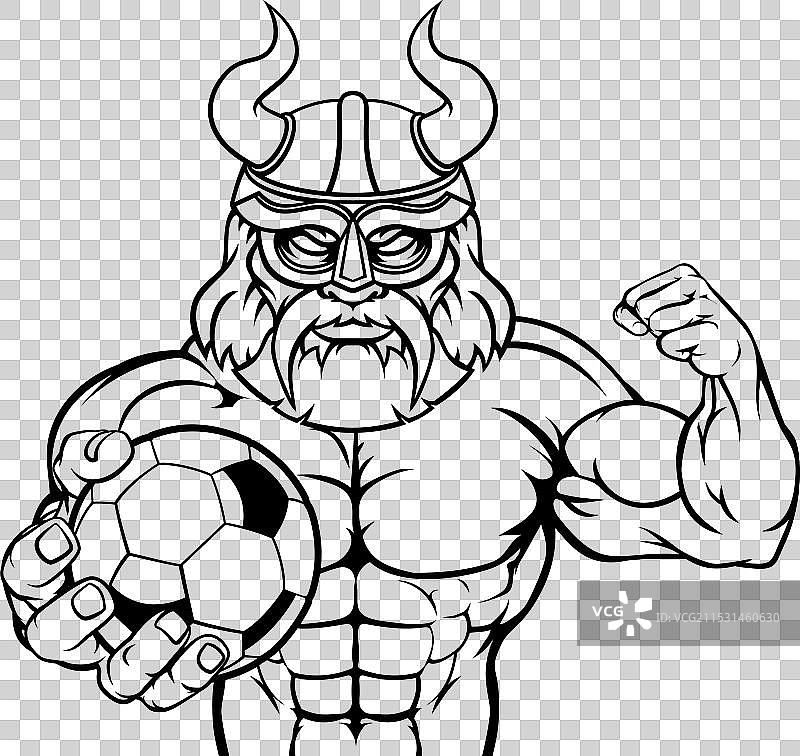 维京足球运动吉祥物图片素材