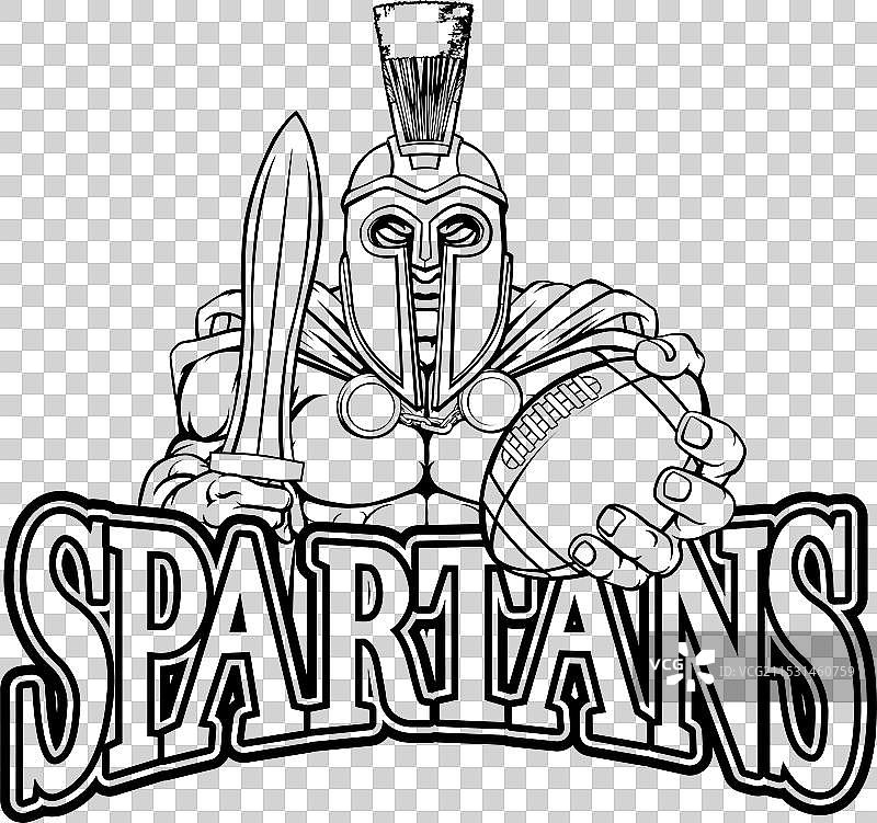 斯巴达特洛伊美国足球运动吉祥物图片素材