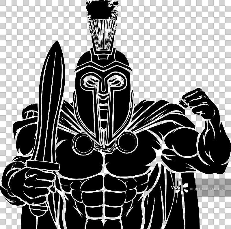 斯巴达特洛伊运动吉祥物图片素材