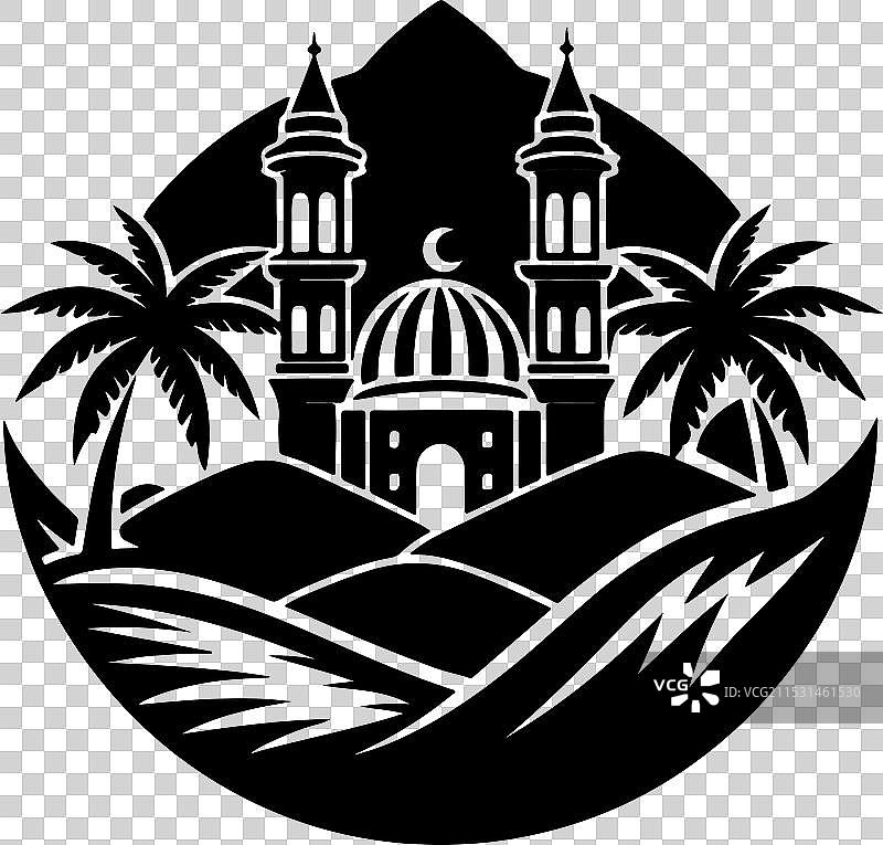 伊斯兰清真寺的艺术表现图片素材