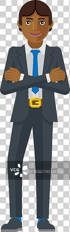 手持锤子的商人吉祥物概念图片素材