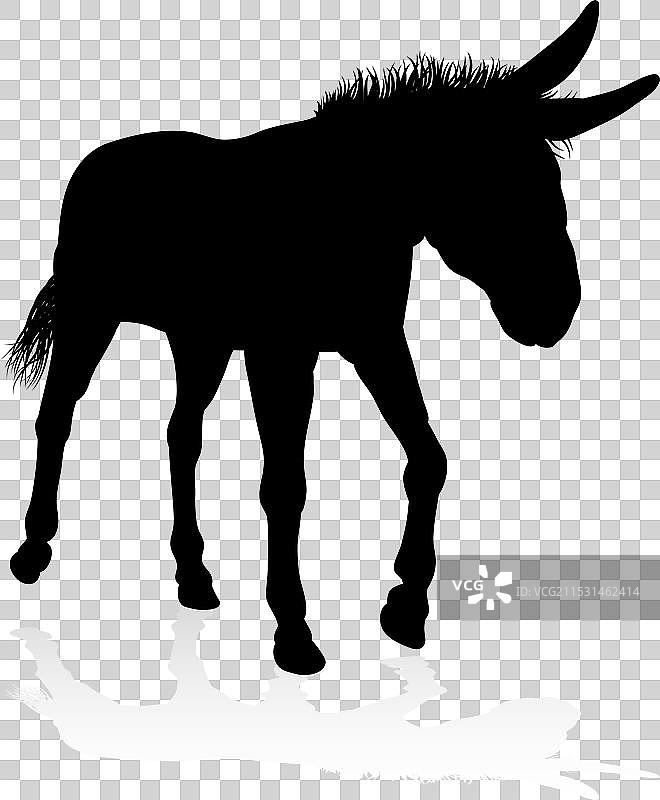 驴子动物剪影图片素材
