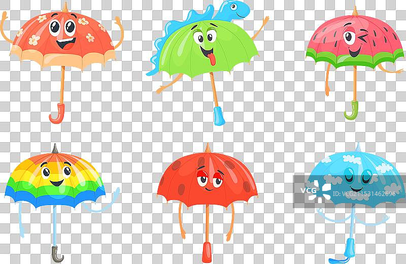 可爱的伞形吉祥物卡通角色图片素材