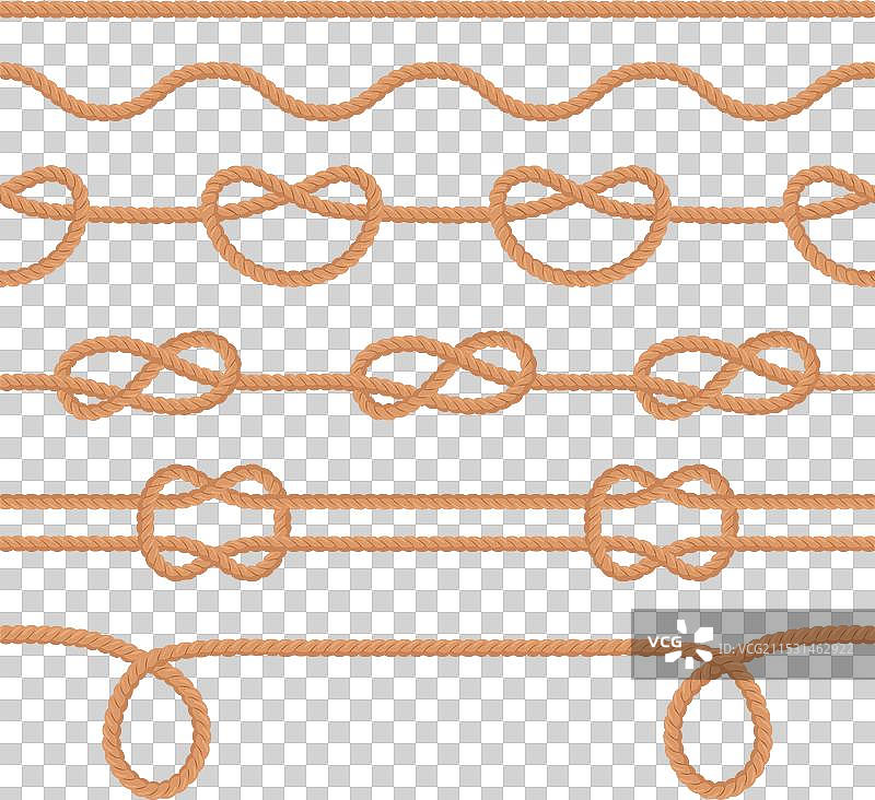 卡通绳索图案直线边框图片素材