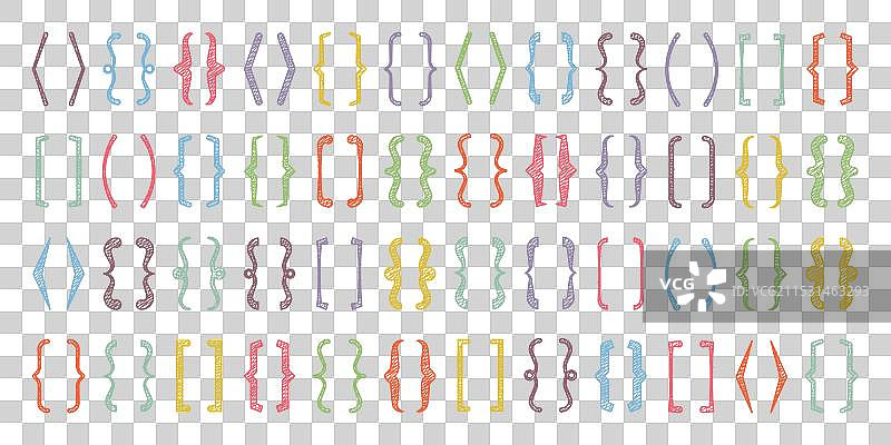 彩色引用框中的阴影文本括号图片素材