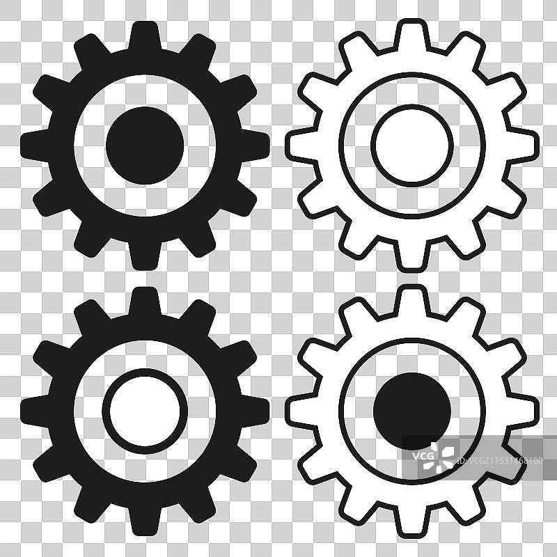 工业齿轮符号图标集图片素材