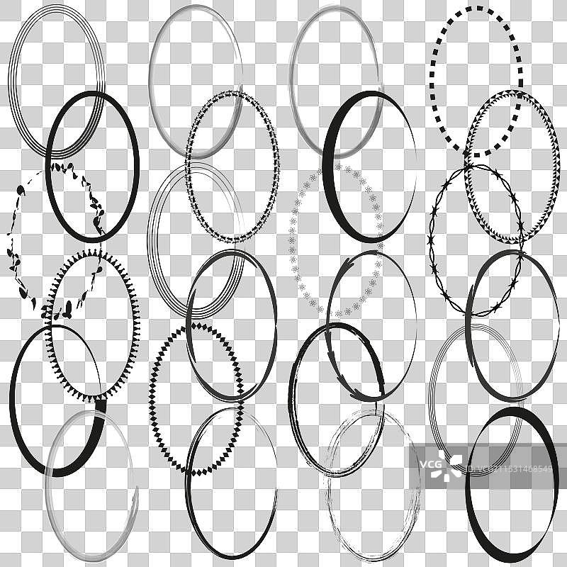 手绘设计的黑色抽象圆形框架图片素材