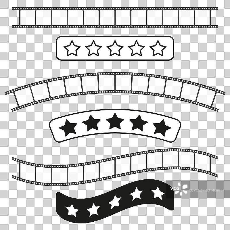 电影胶卷与星级评分图片素材