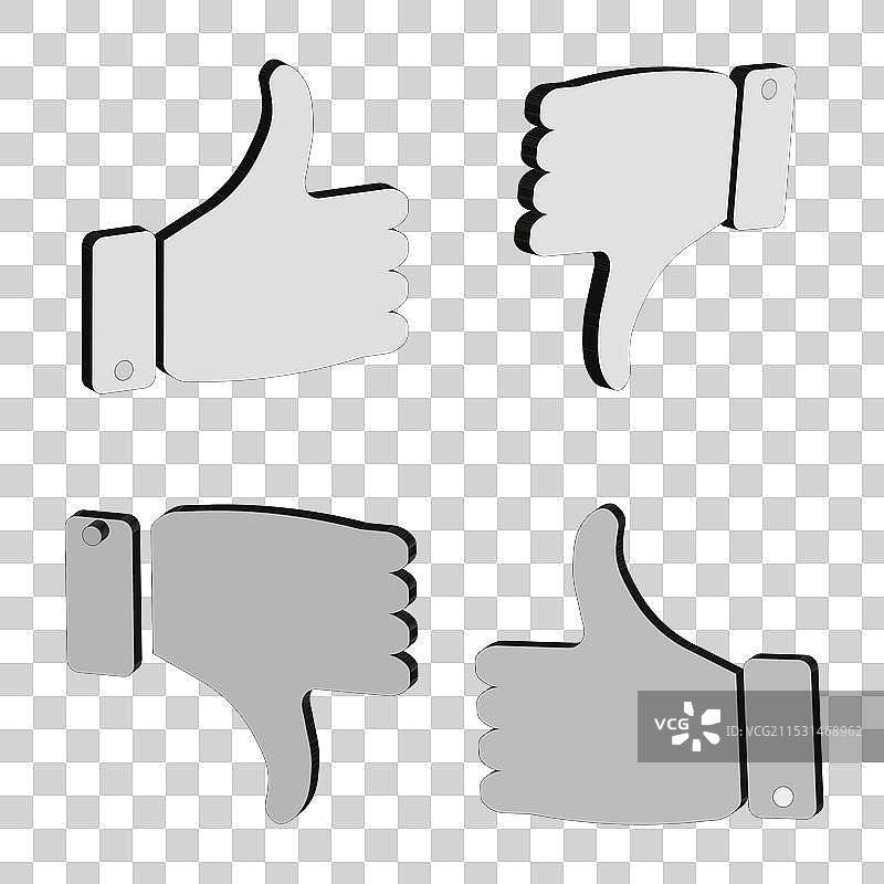 点赞和点踩图标，批准符号图片素材