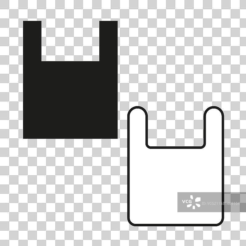 黑白购物塑料袋图标图片素材