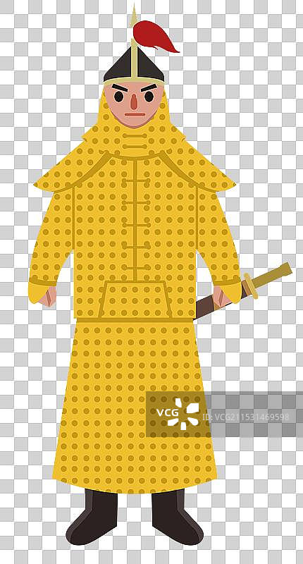 中国风新中式古风古典传统文化古装古人古代古时候历史清代清朝甲胄盔甲武士兵器科普资讯插画图片素材