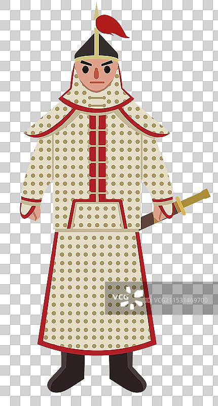 中国风新中式古风古典传统文化古装古人古代古时候历史清代清朝甲胄盔甲武士兵器科普资讯插画图片素材