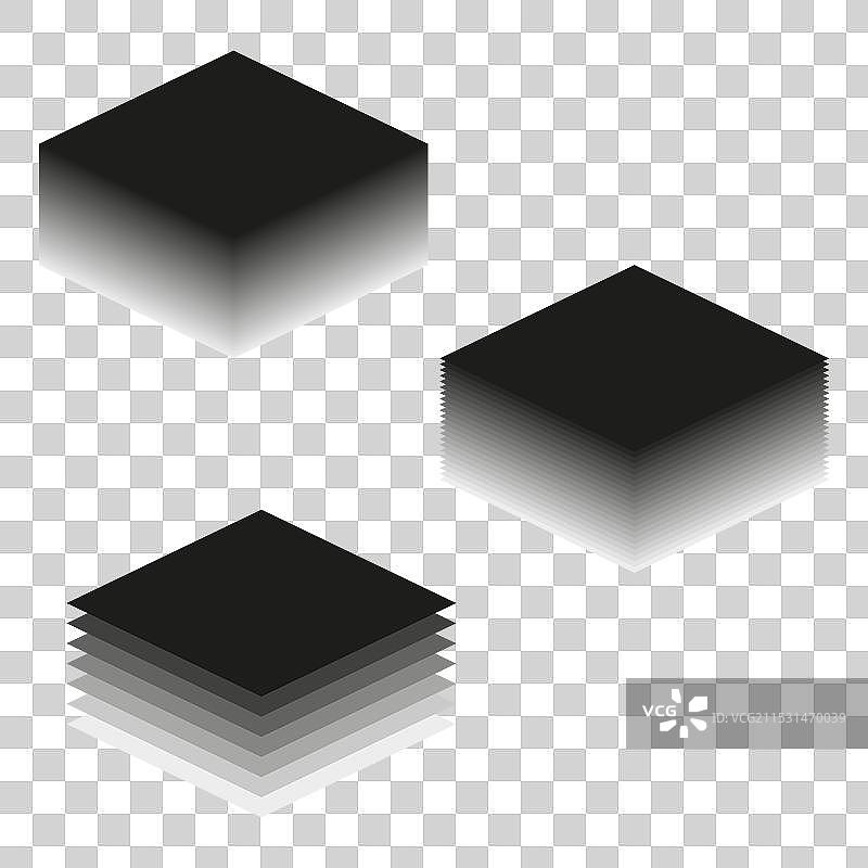 黑色渐变立方体等距几何形状图片素材