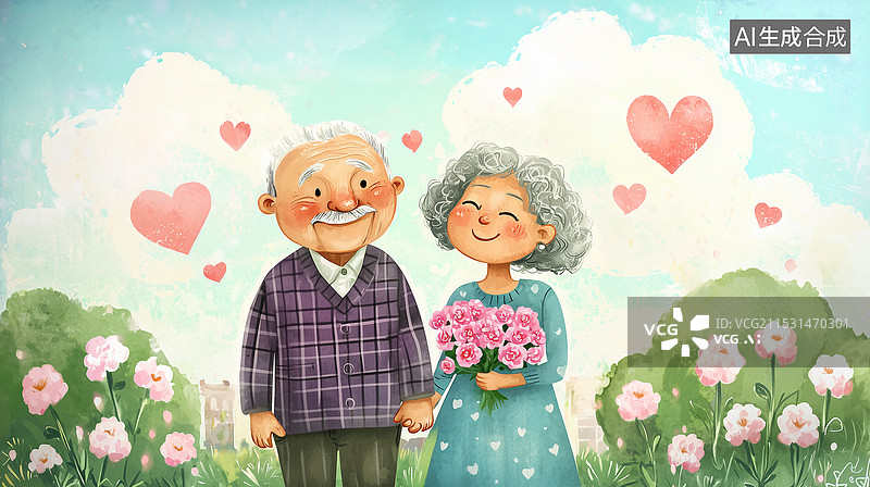 【AI数字艺术】夕阳红恋歌图片素材