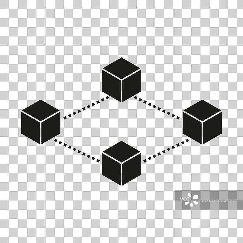 圆形排列网络中的连接块图片素材