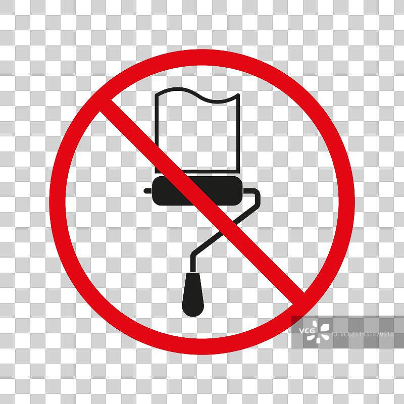 禁止使用滚筒刷涂漆的标志图片素材