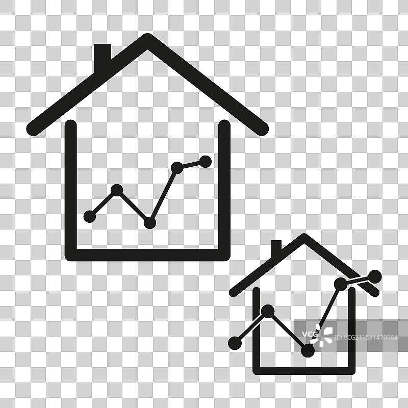 房地产市场趋势图标 房价走势图图片素材