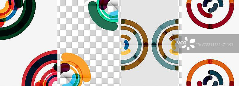 一组线条设计的圆形海报图片素材