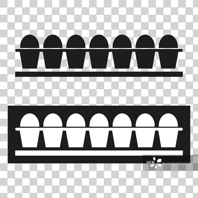 黑白设计的蛋 carton 图标图片素材