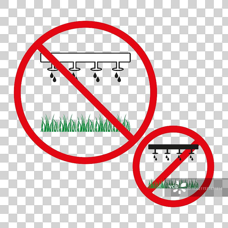 禁止灌溉标志，红色禁令符号，滴水图片素材