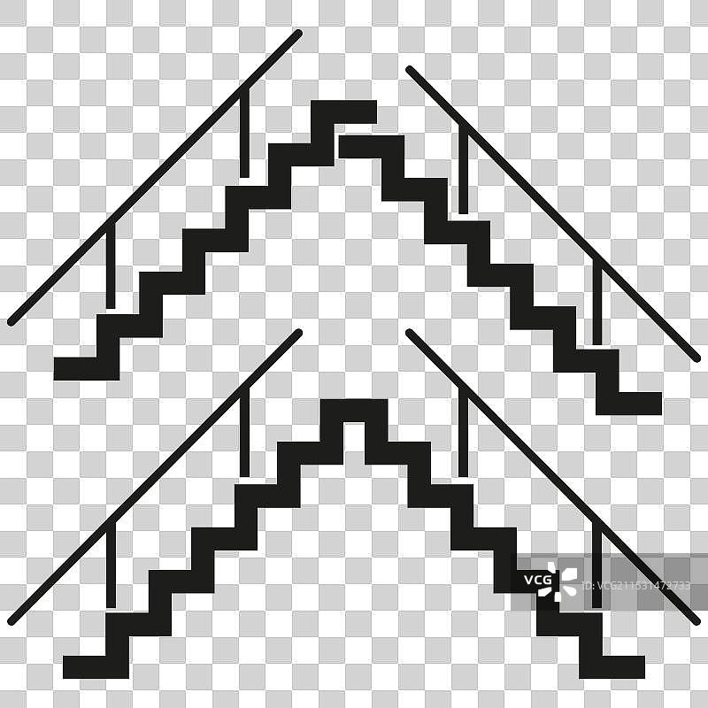 极简主义楼梯对称台阶设计图片素材