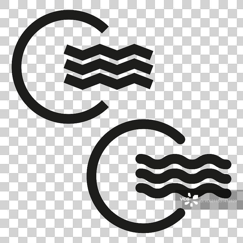 抽象水符号风格化波浪图标图片素材