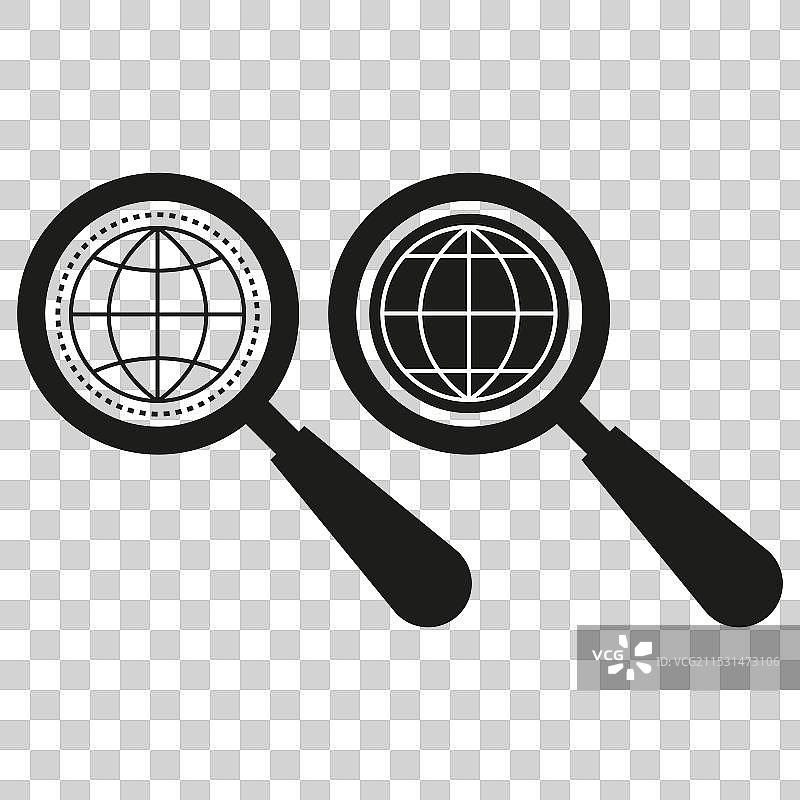 全球搜索图标放大镜符号图片素材