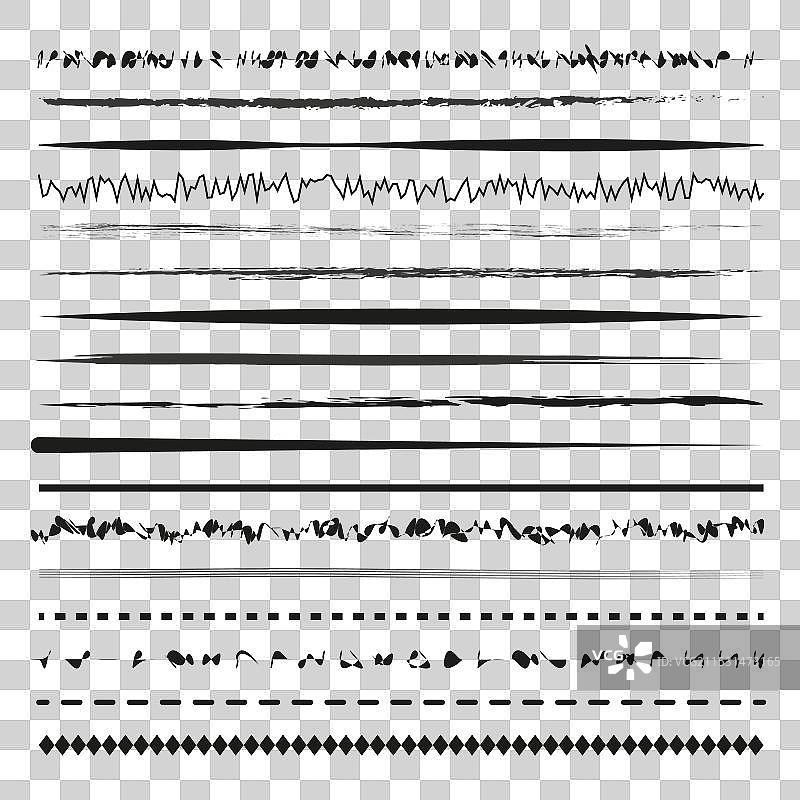 各种风格的黑色装饰线条集合图片素材