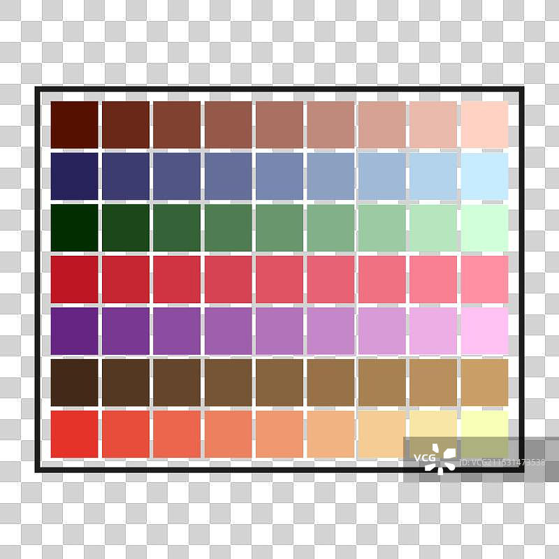 矩形色板网格，各种色调图片素材