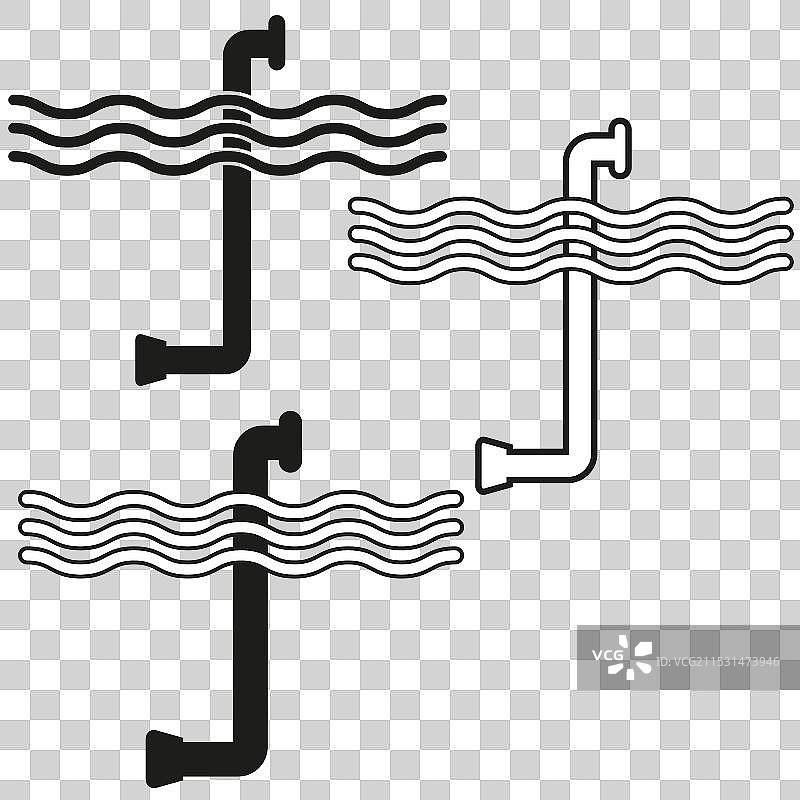 水管系统波浪线流动管道图片素材