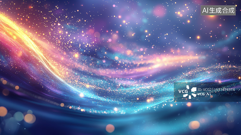 【AI数字艺术】蓝紫色星河的动态流动效果图片素材