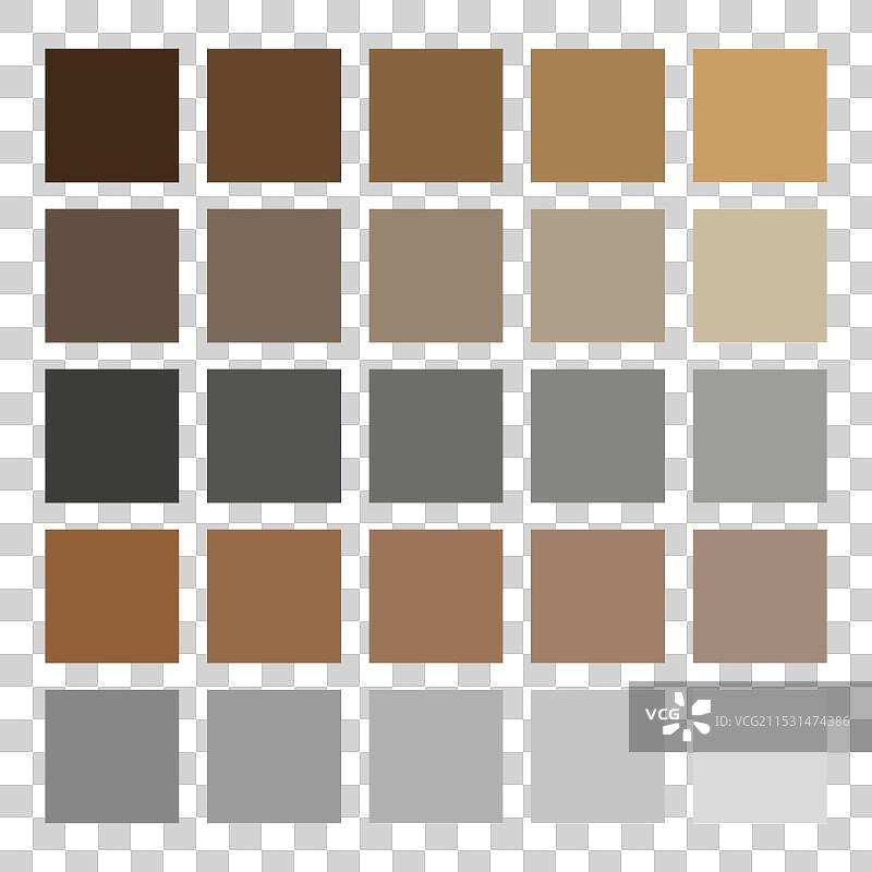 25种不同色调的黑色中性色调调色板图片素材