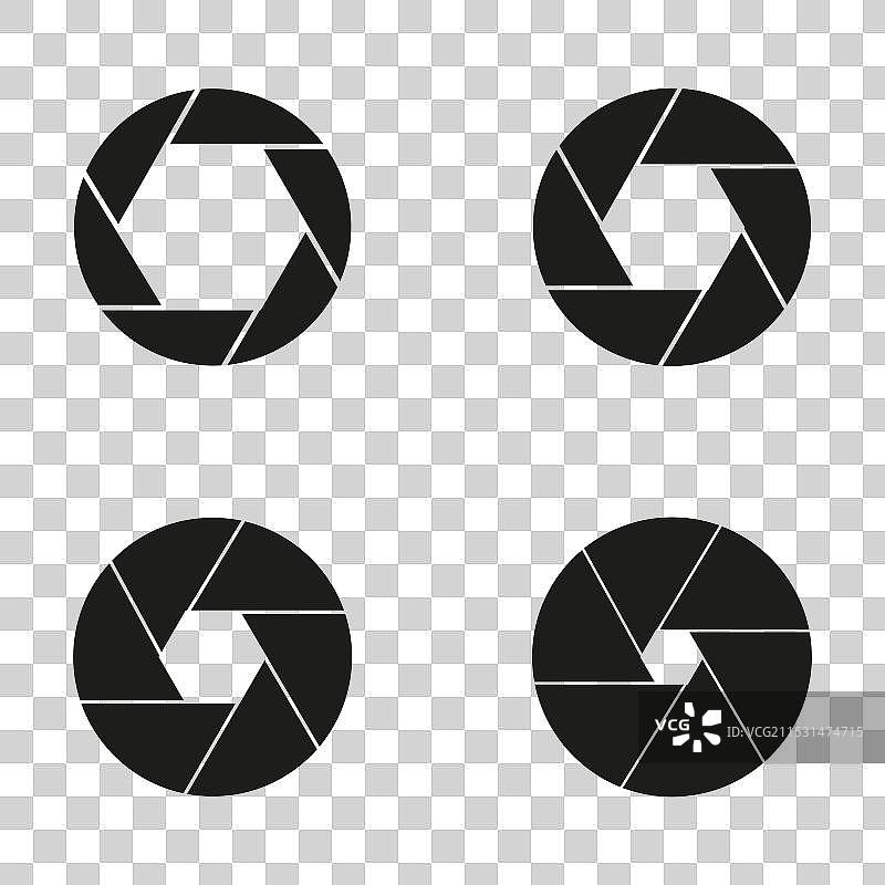 四个黑色相机快门图标设计图片素材