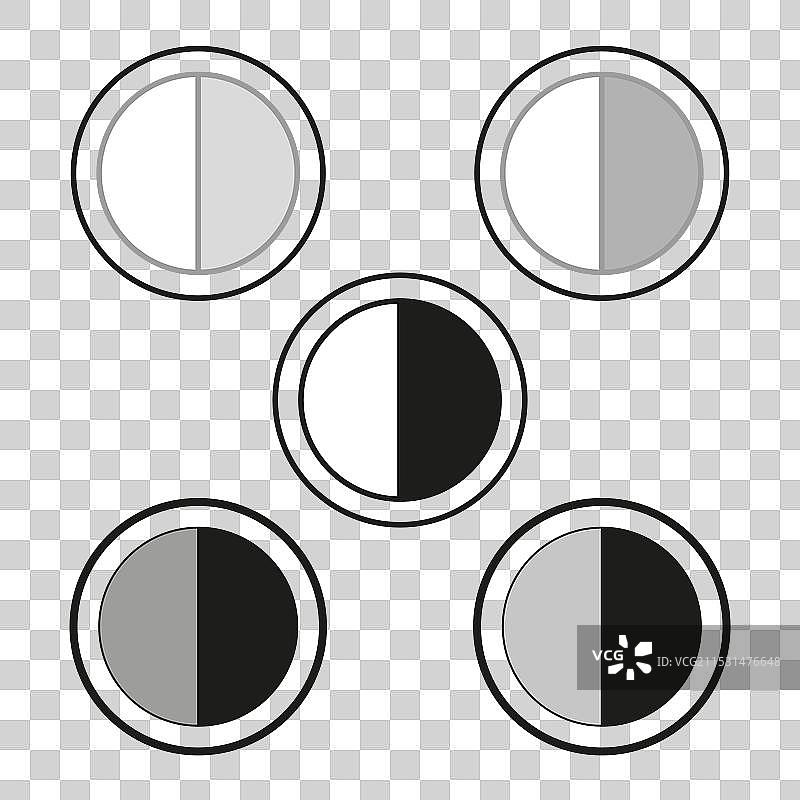 黑白对比的圆形图标多种多样图片素材