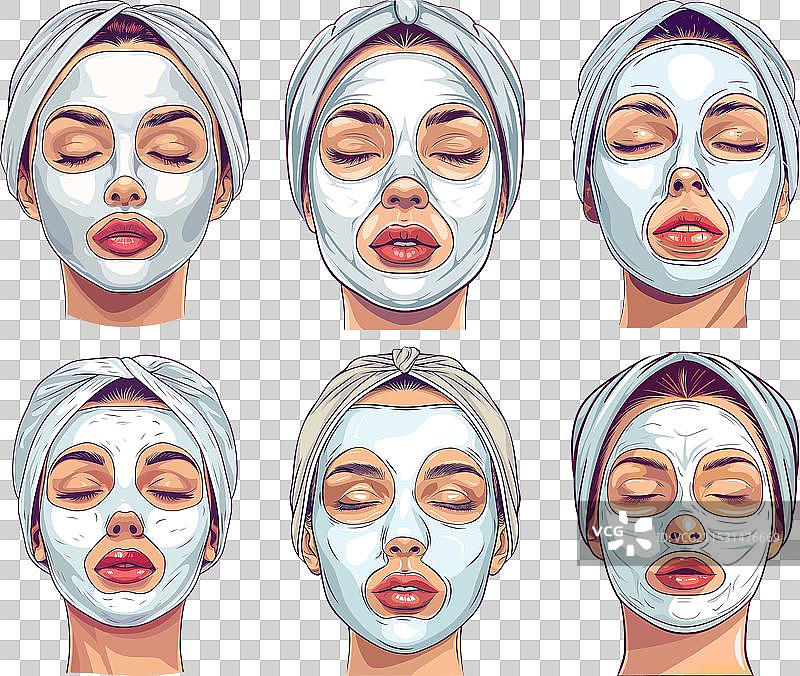 面部美容护理的布质面膜图片素材