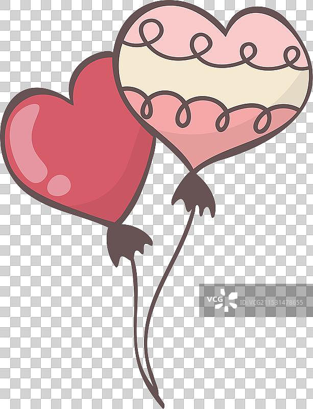 一对心形气球的剪贴画图片素材