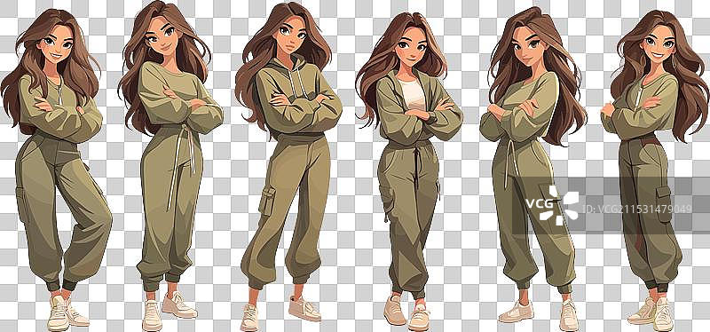 穿着舒适休闲服装的年轻女孩图片素材